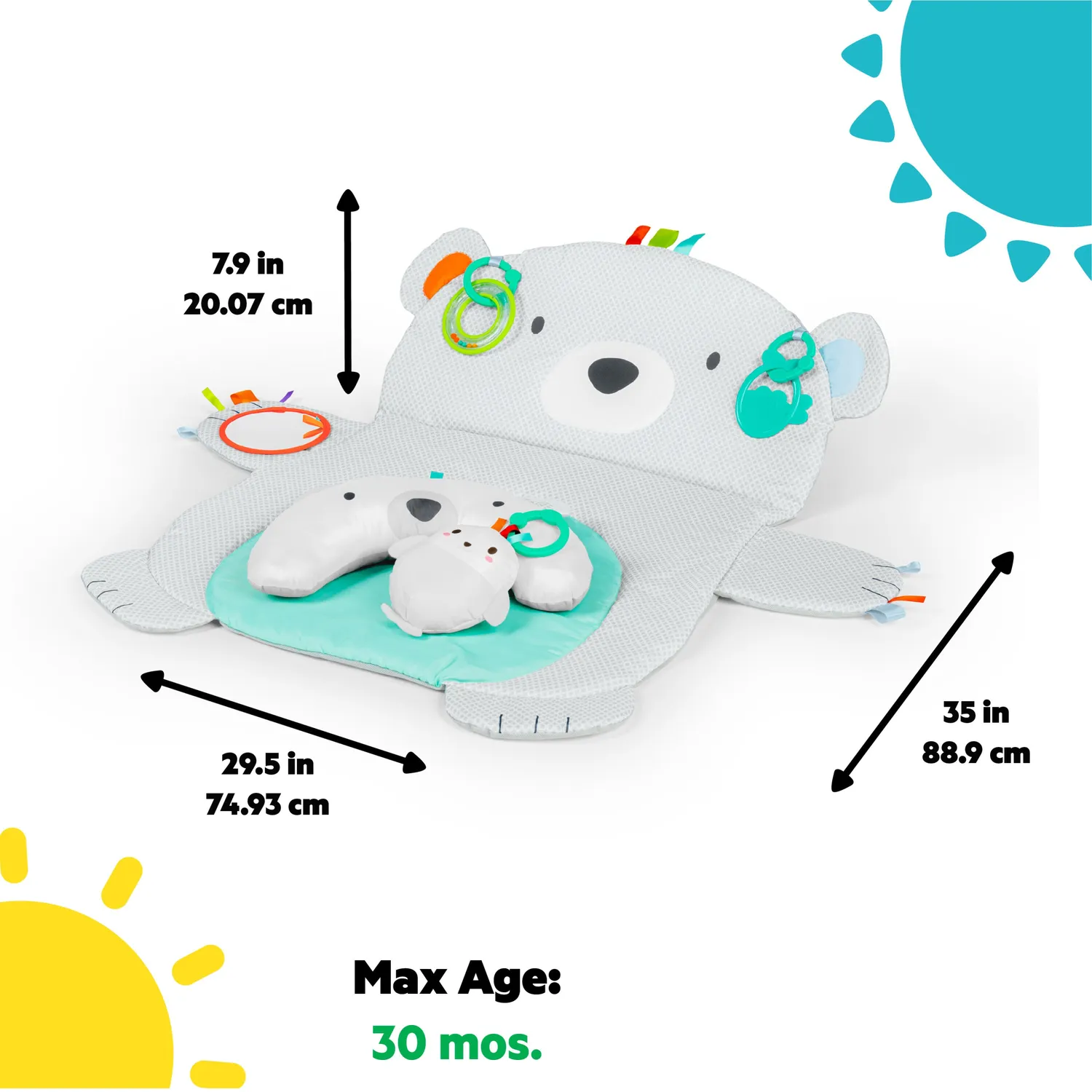 Bright Starts Tummy Time Prop & Play Spielmatte Eisbär