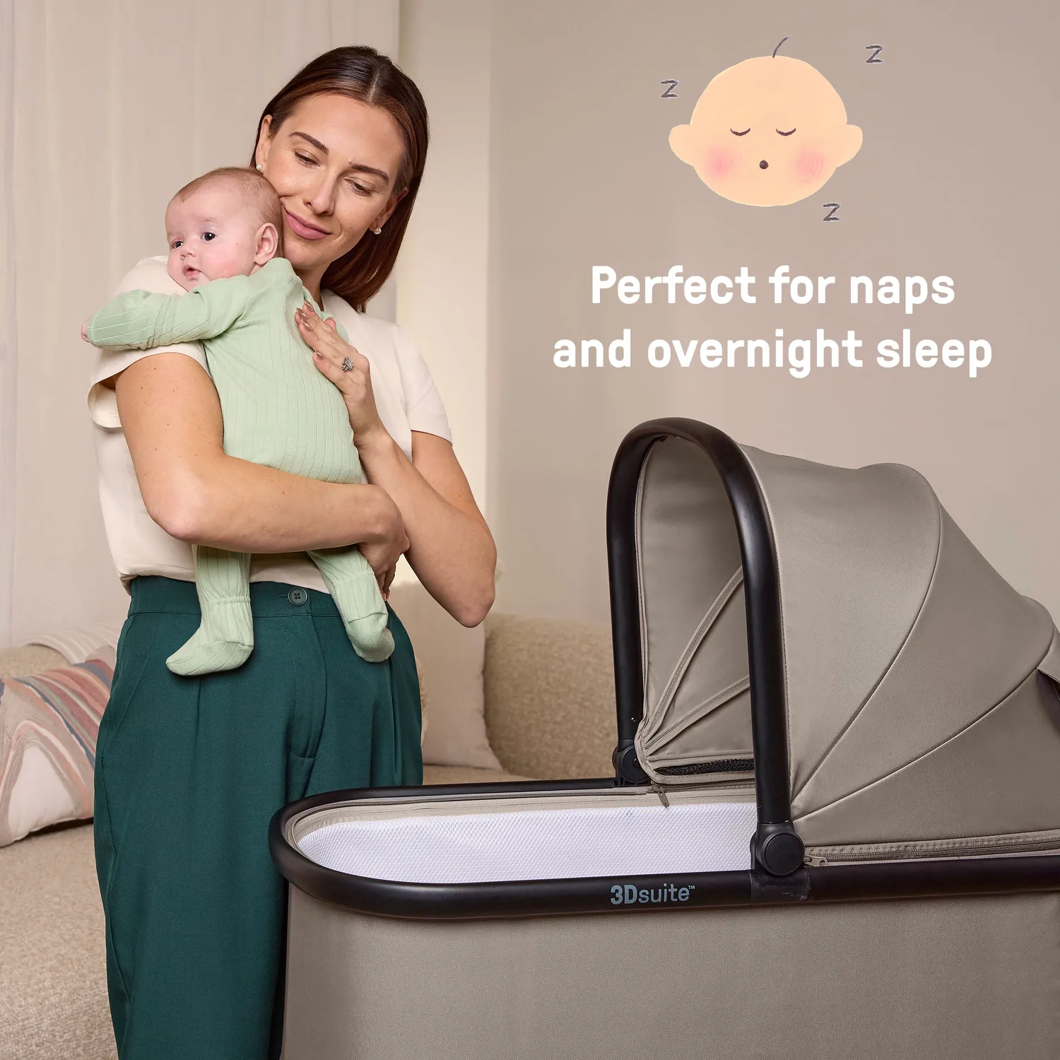 Ingenuity 3DSuite DualDock Tragewanne Babywanne Cashew