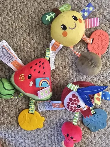 TUMAMA Frucht Rassel Anhänger 4er-Set Plüsch Baby