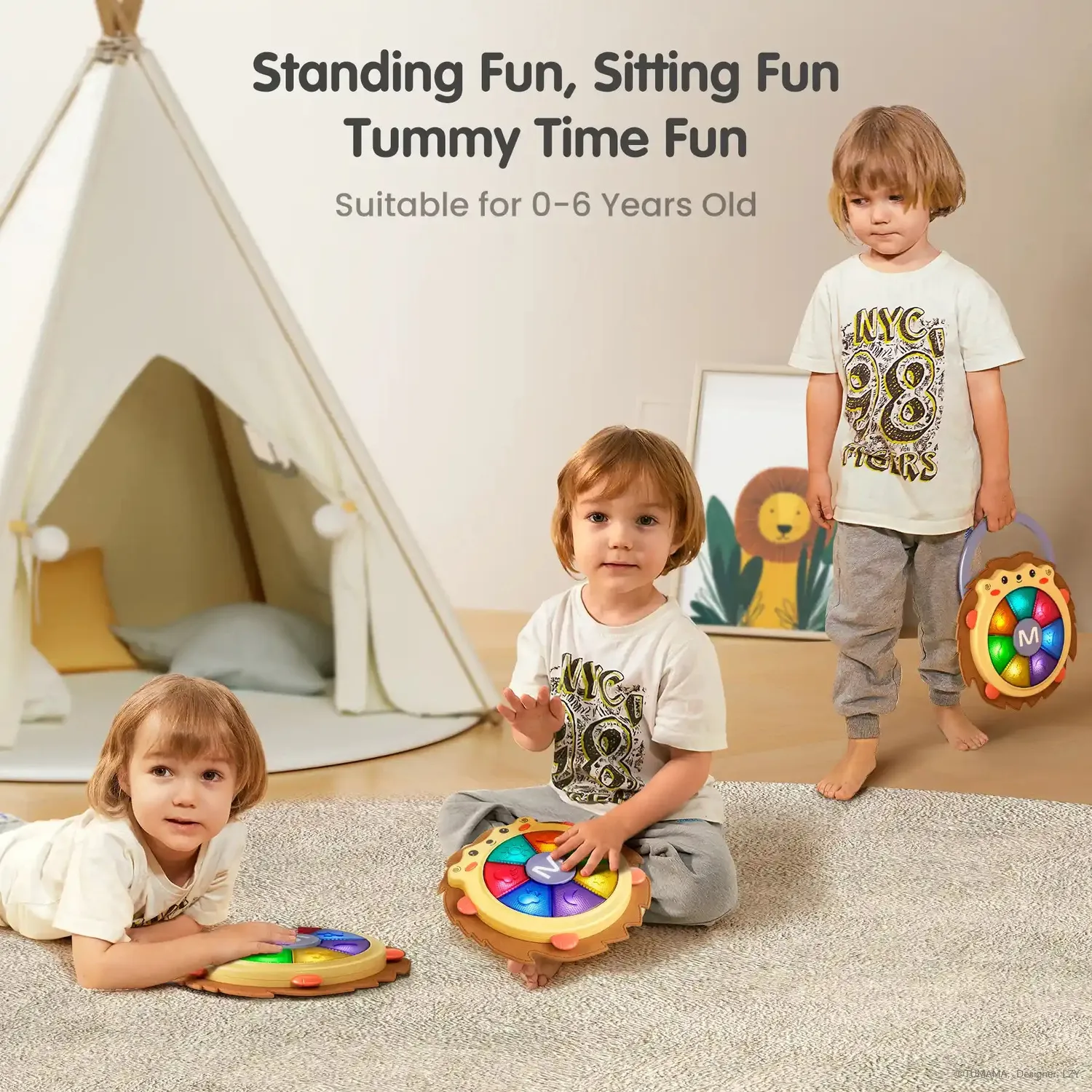 TUMAMA Musik Plüschspielzeug mit Licht und Sound Baby