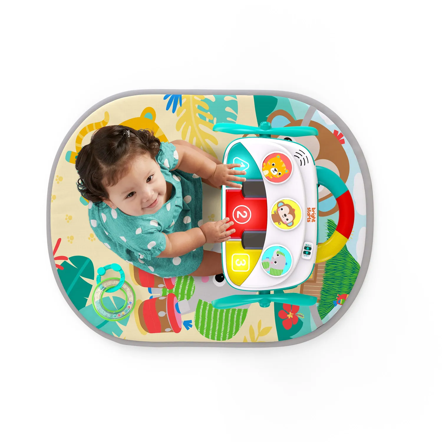 Bright Starts Groovin Kicks 4-in-1 Piano Spieldecke Safari