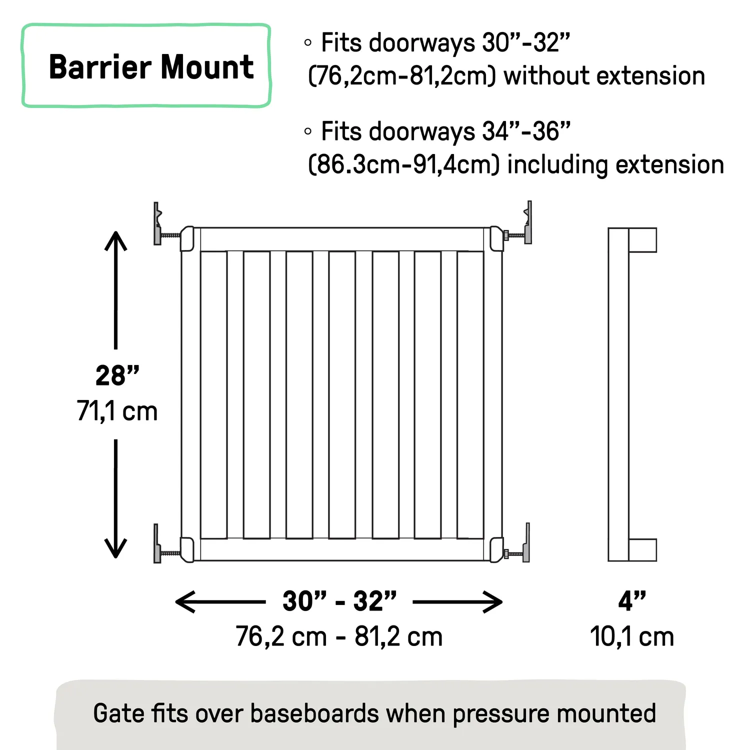 Ingenuity Doorway 36S Türschutzgitter Natur 76-91 cm