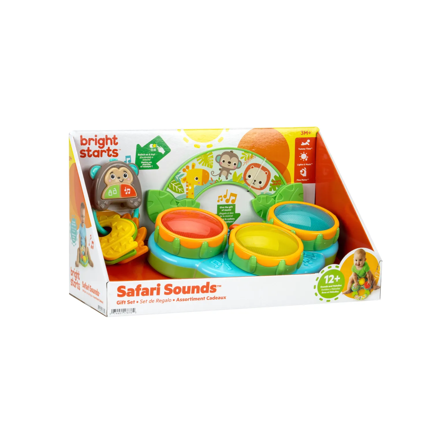 Bright Starts Safari Sounds Spielzeugset 2-tlg mit Trommel und Schlüsseln