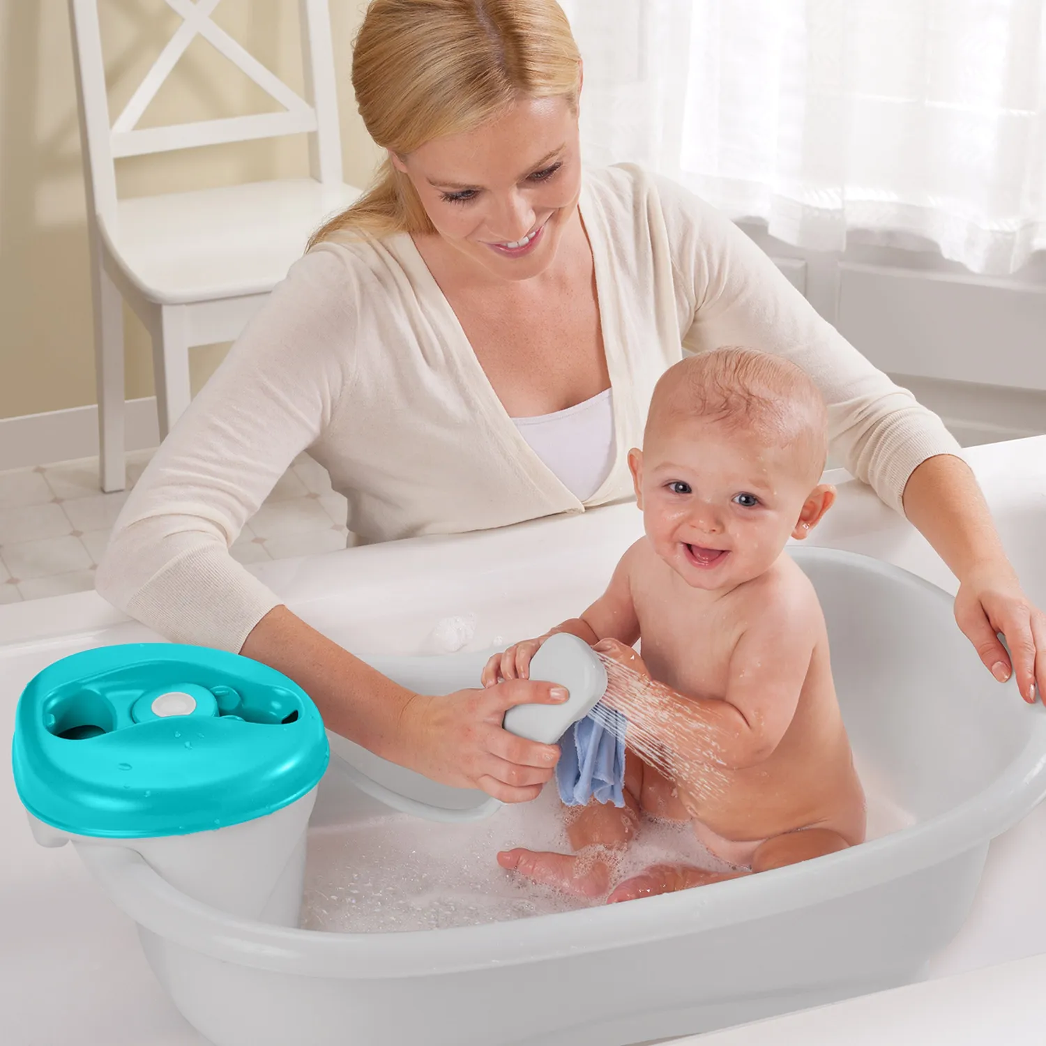 Summer Infant Marble Wave Babybadewanne mit Dusche 0-24 Monate