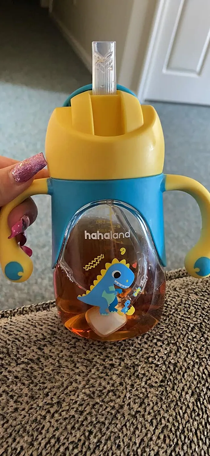 hahaland Trinkbecher Einhorn Pink mit Strohhalm