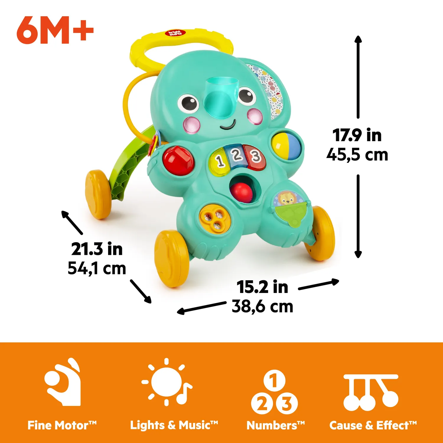 Bright Starts Stroll'n Roll Elefant Lauflernwagen