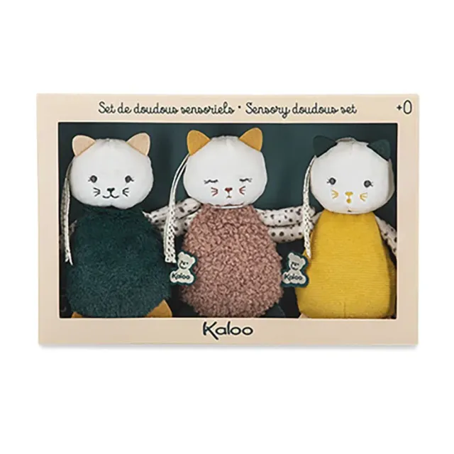 Kaloo Stimuli K971600 Plüschkatzen 3er-Set 14 cm