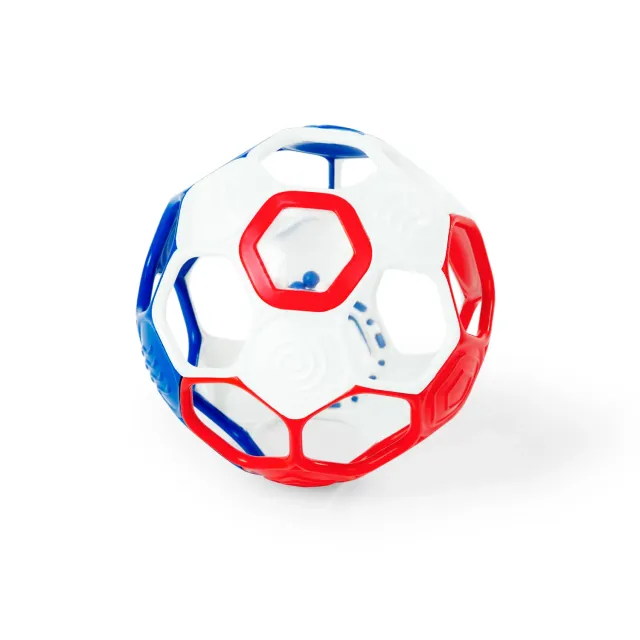 Bright Starts Grippin Goals Rasselball Rot-Weiß-Blau griffig