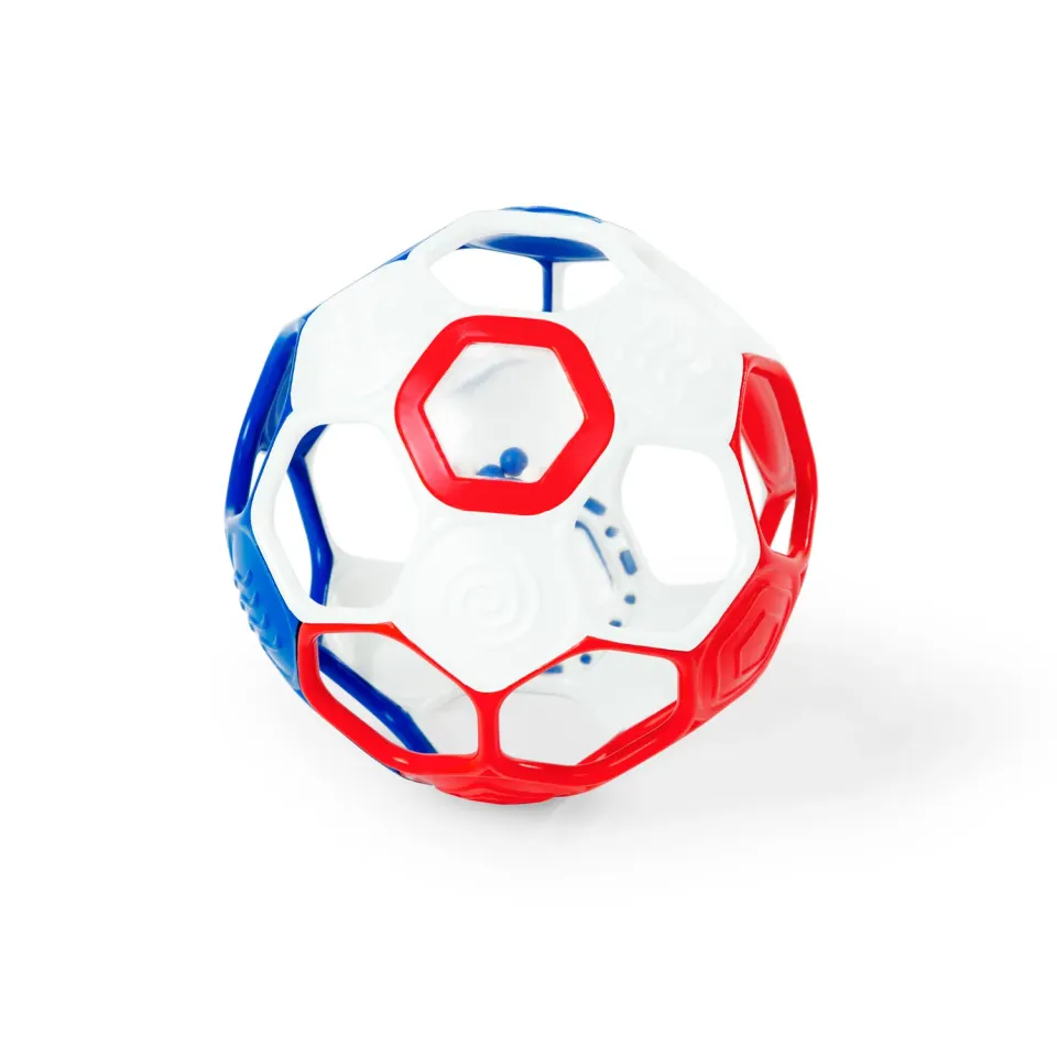 Bright Starts Grippin Goals Rasselball Rot-Weiß-Blau griffig
