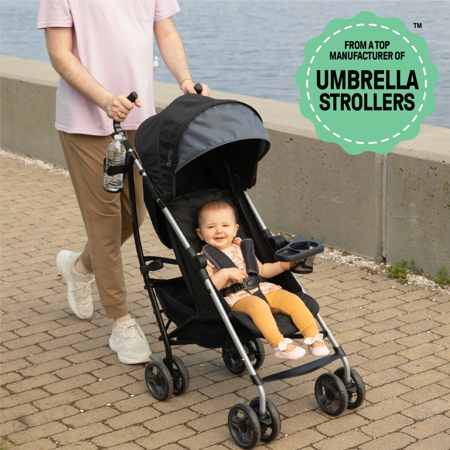 Summer by Ingenuity 3Dlite Buggy schwarz Sonnendach UPF50+