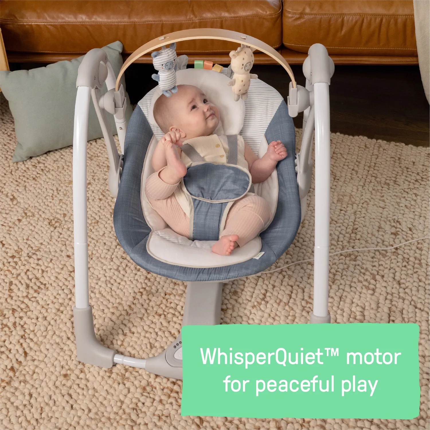 Ingenuity Swing n Go Babyschaukel Chambray tragbar USB