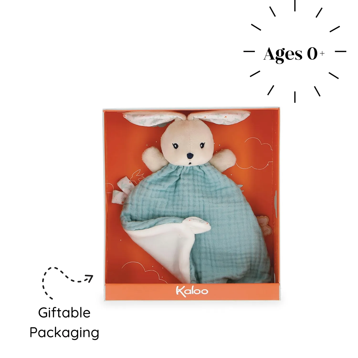 Kaloo K'Doux Doudou Hase Kuscheltier himmelblau 20 cm