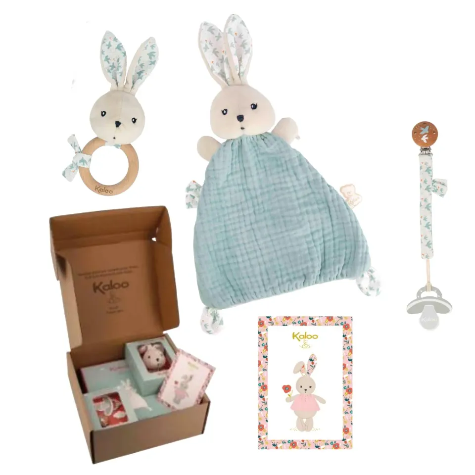 Kaloo K'Doux Geschenkset Hase 3-teilig Taubendruck