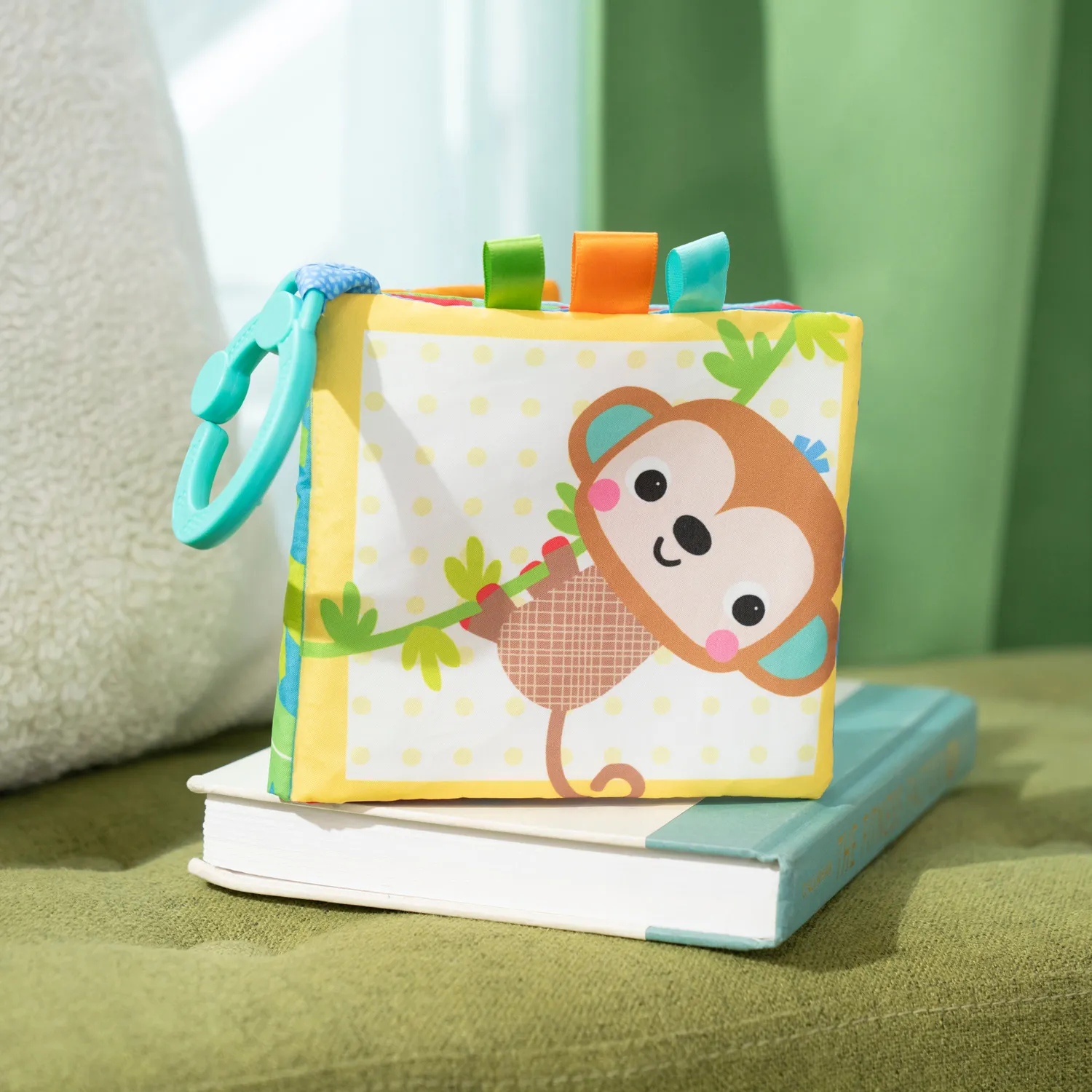 Bright Starts Safari Buddies Stoffbuch Baby knisternd weich