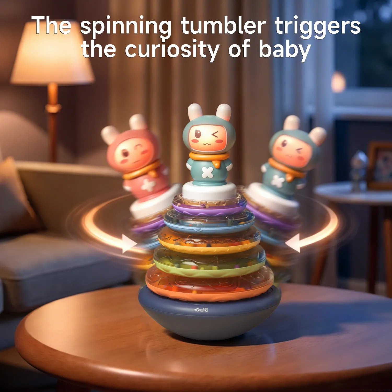 TUMAMA Stapelringe mit Musik und Rassel BPA-frei