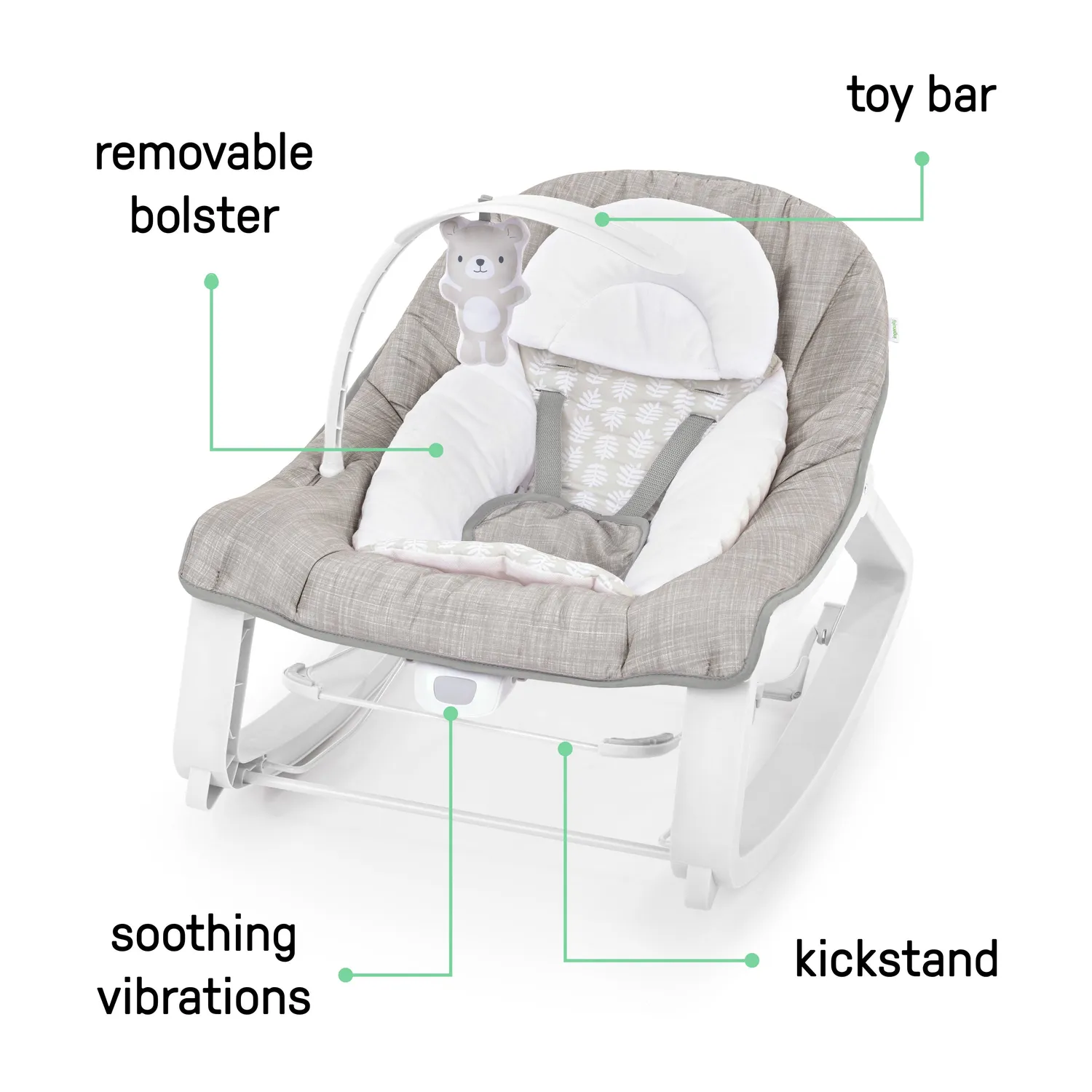 Ingenuity Keep Cozy 3-in-1 Wippe Linden bis 18 kg