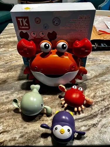 TUMAMA Krabbe Badespielzeug mit Blasen und Musik
