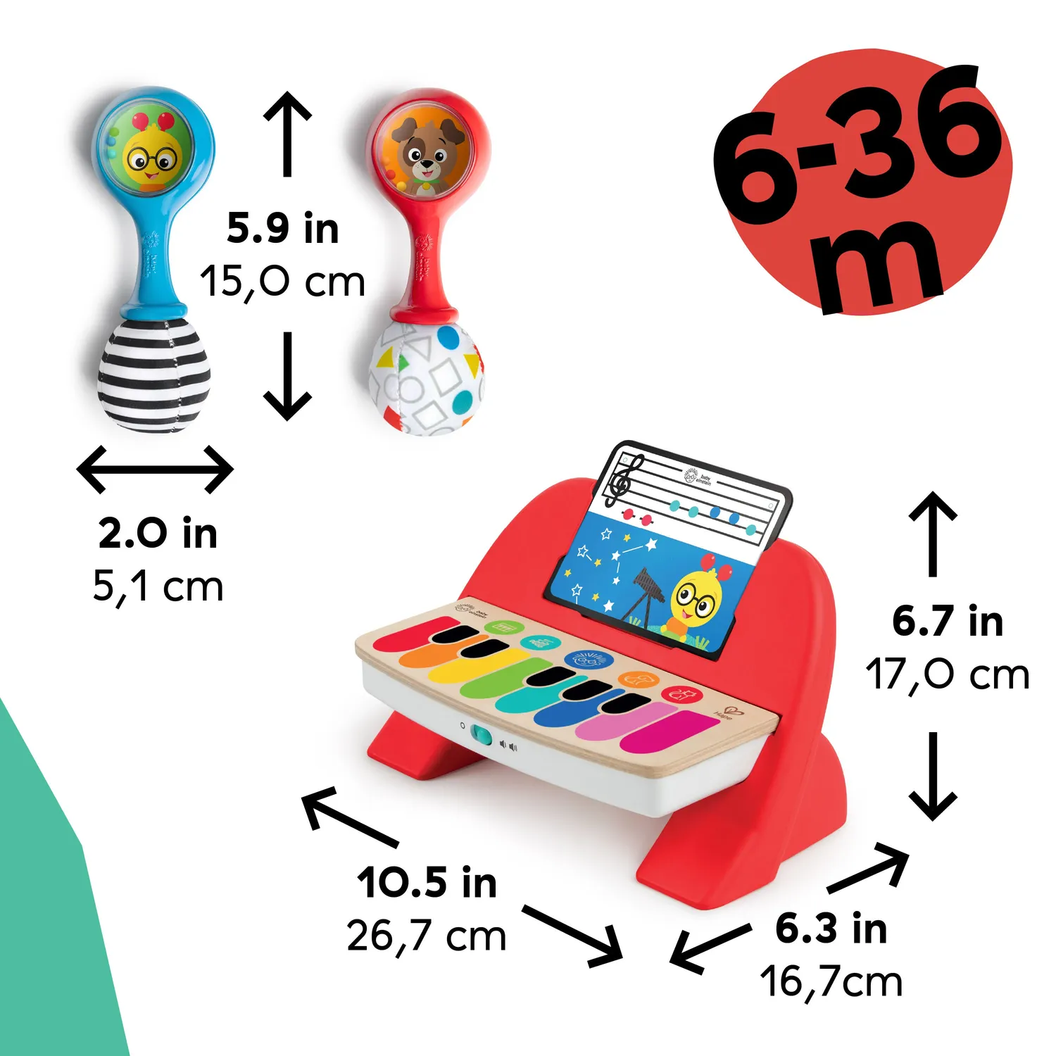 Baby Einstein First Tunes Klavier Musikspielzeug 3-teilig ab 6 Monaten
