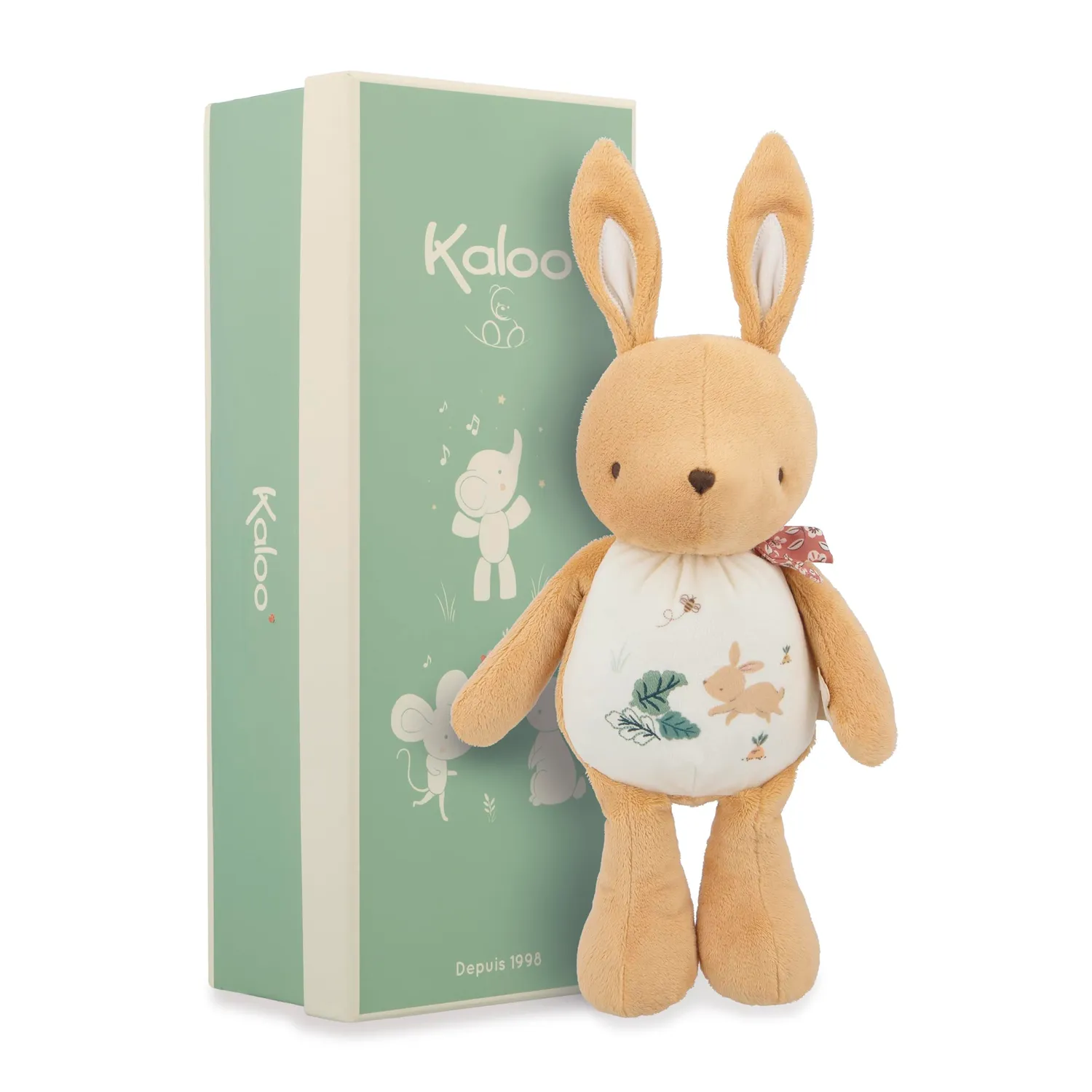 Kaloo Petites Chansons Maus Kuscheltier mit Sound 28 cm mit Glöckchen