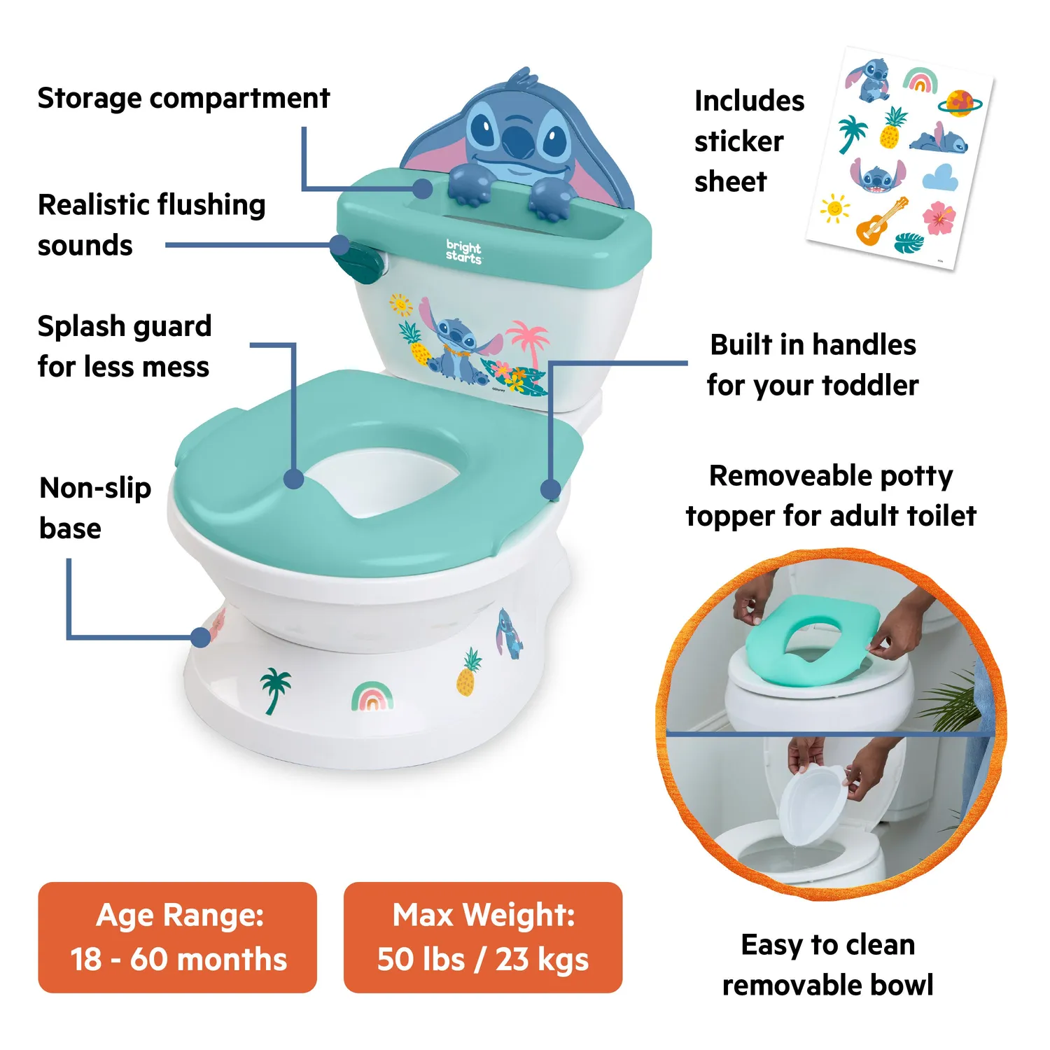 Disney Baby Stitch My Size Töpfchen 2-in-1 mit Sound