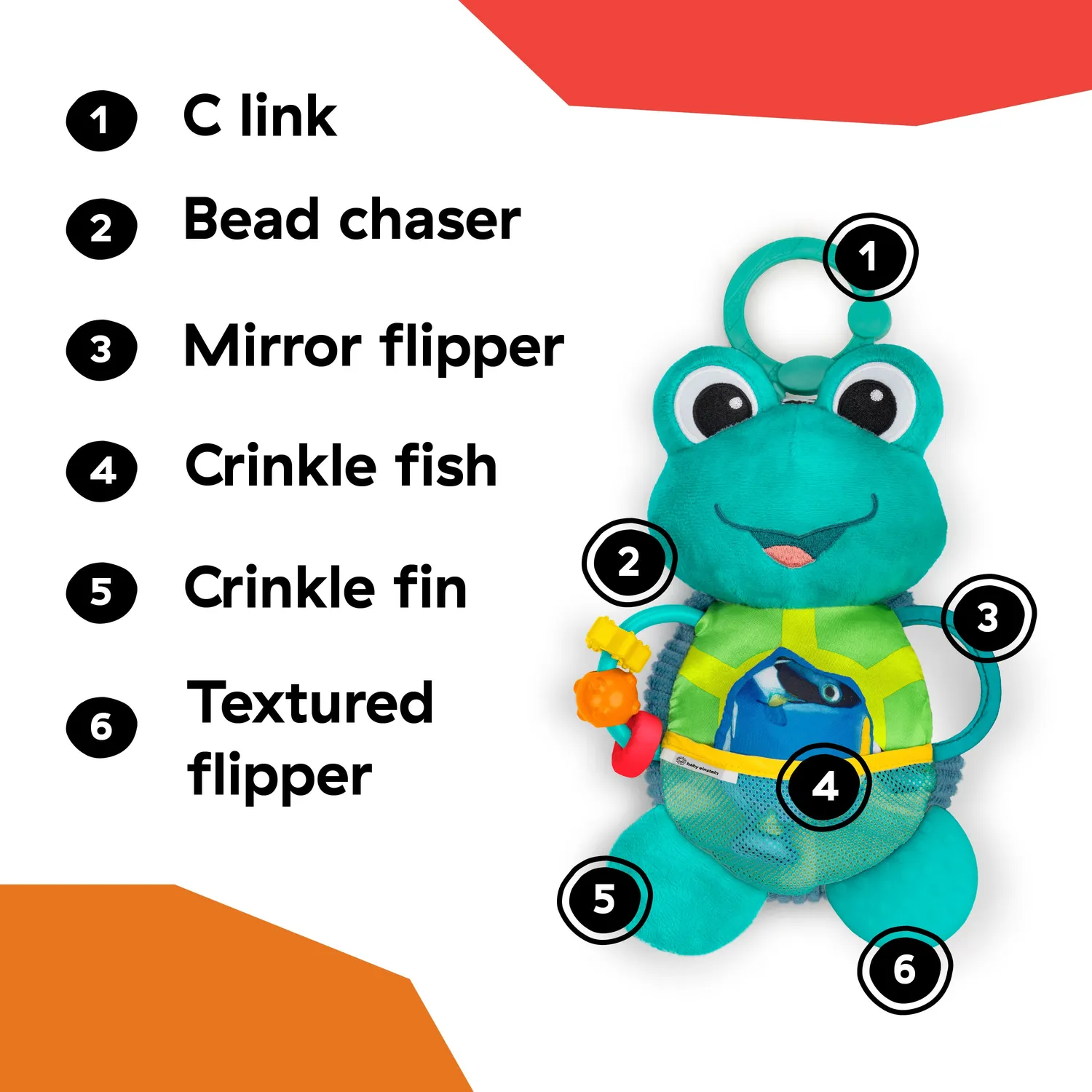 Baby Einstein Ocean Explorers Neptune Plüsch Anhänger Sensorik