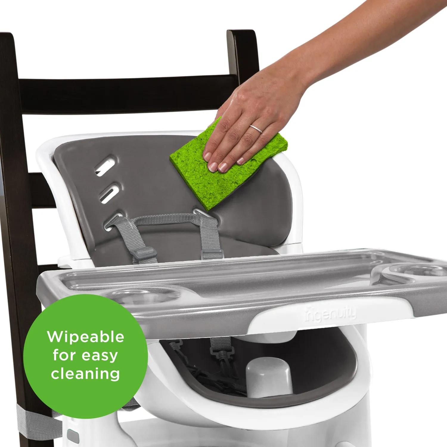 Ingenuity SmartClean ChairMate Hochstuhl Booster Slate 2-in-1