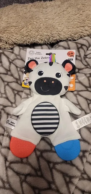 Baby Einstein Zen the Zebra Plüsch-Beißring schwarz-weiß