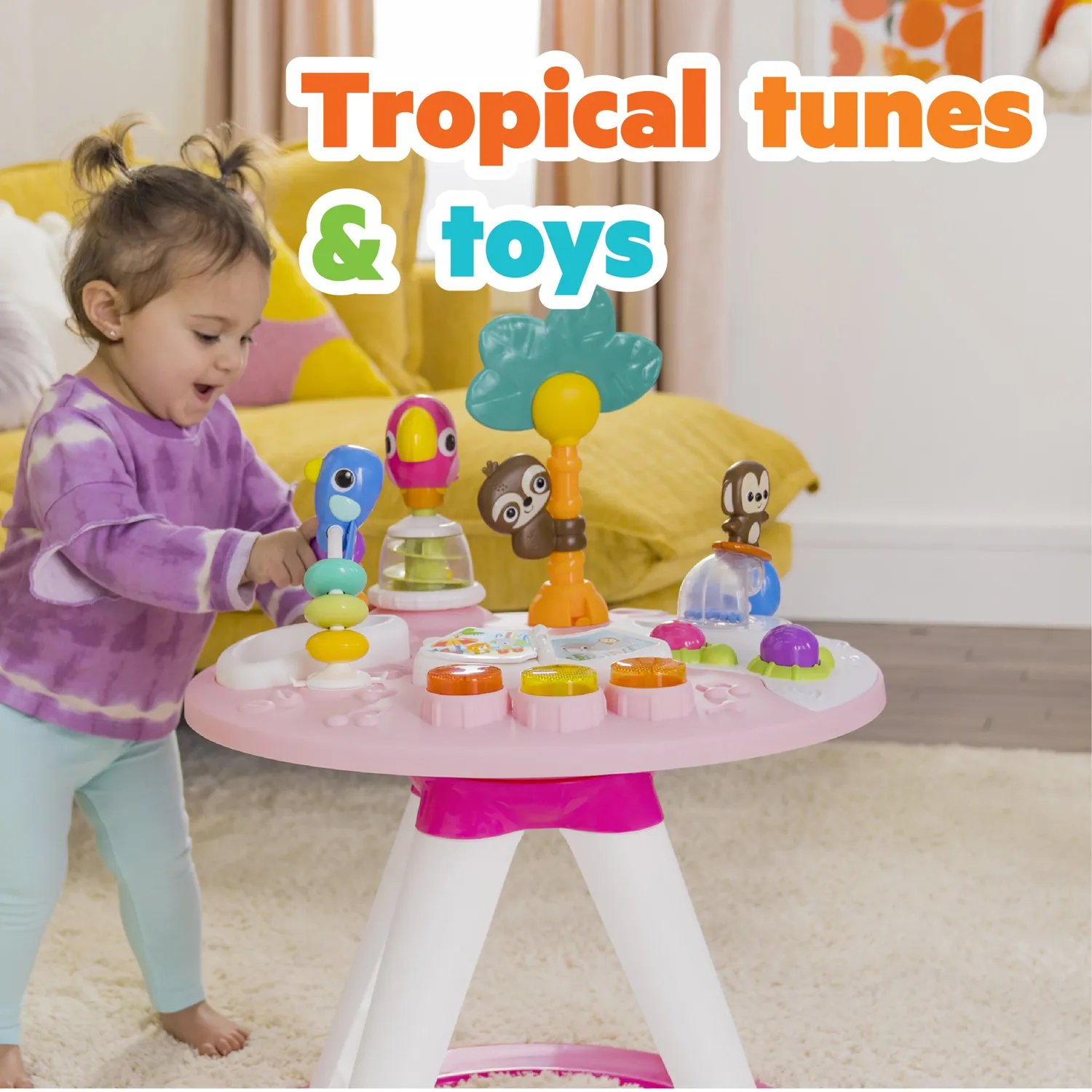 Bright Starts Around We Go 2-in-1 Aktivcenter Tropic Coral