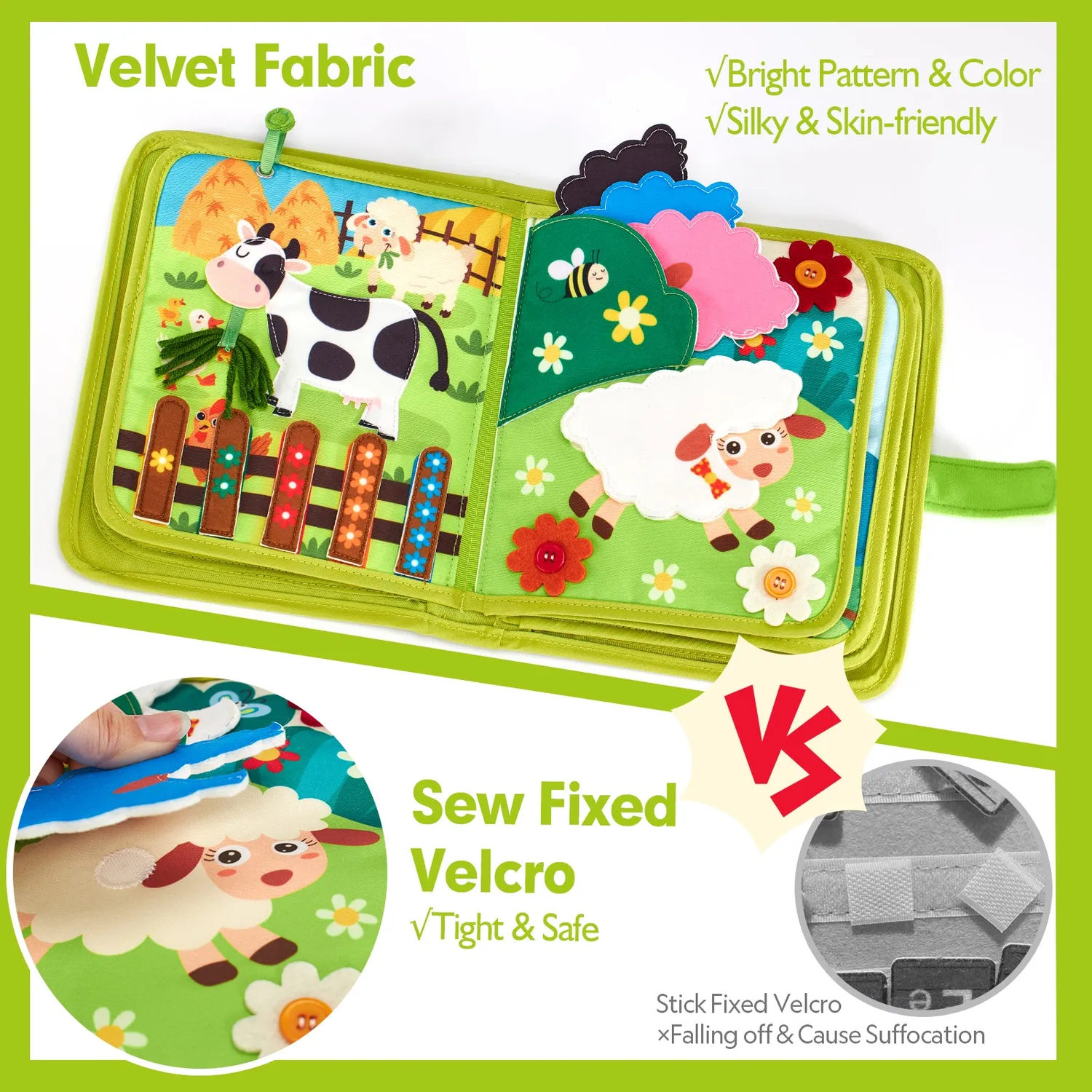 hahaland Farm Busy Book Quietbuch 1-3 Jahre 20-in-1