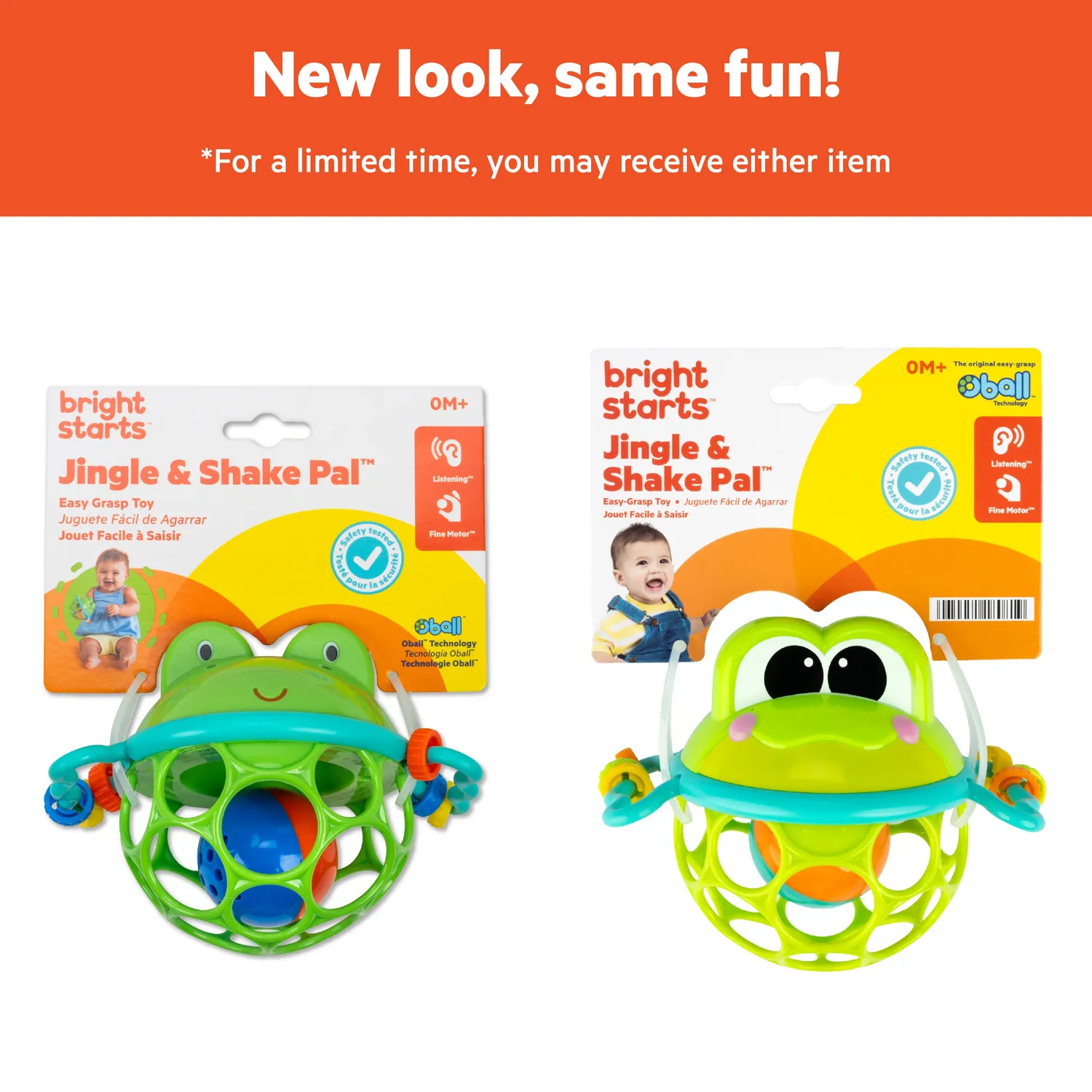 Bright Starts Oball Jingle & Shake Pal Rassel Frosch grün