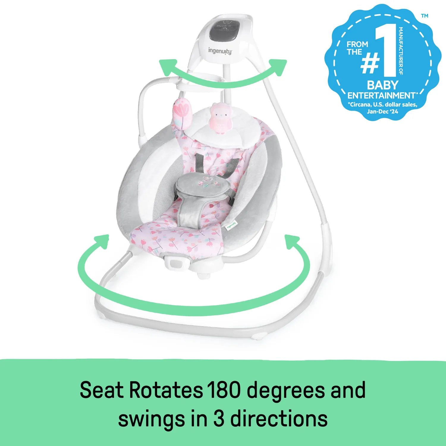 Ingenuity SimpleComfort Multi-Direction Babyschaukel Cassidy Vibration