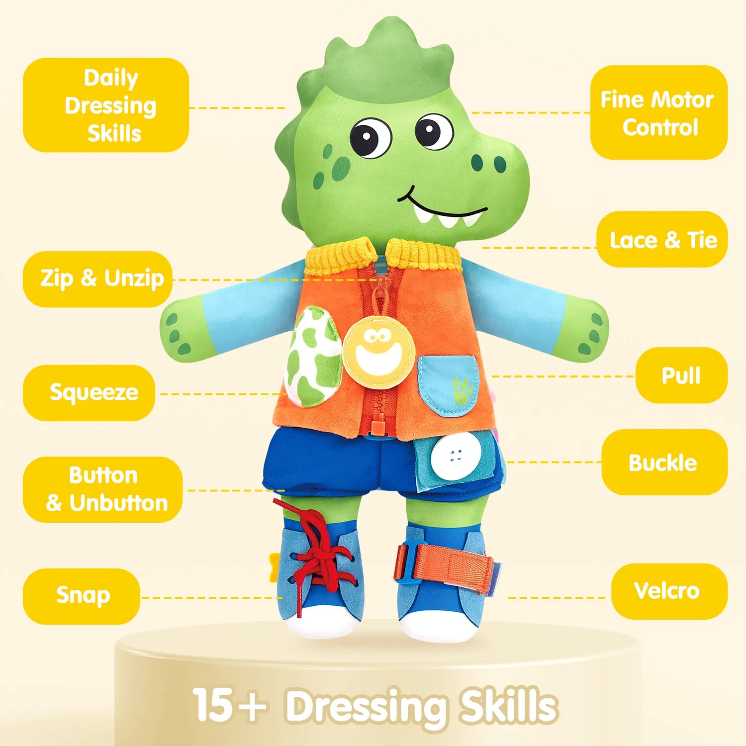 hahaland 2-in-1 Montessori Busy Doll Wendepuppe