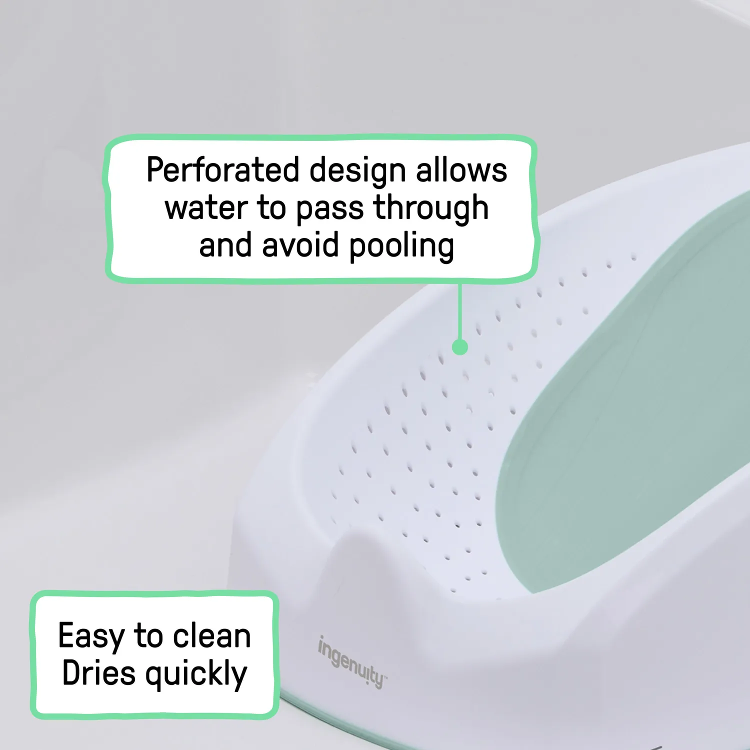 Ingenuity Easy Rinse Badesitz 0-6 Monate grün