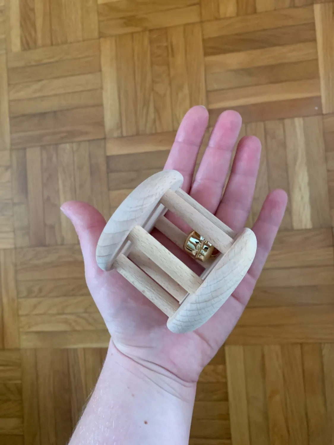 let's make Montessori Rassel Holz natur 4-teilig Greifspielzeug