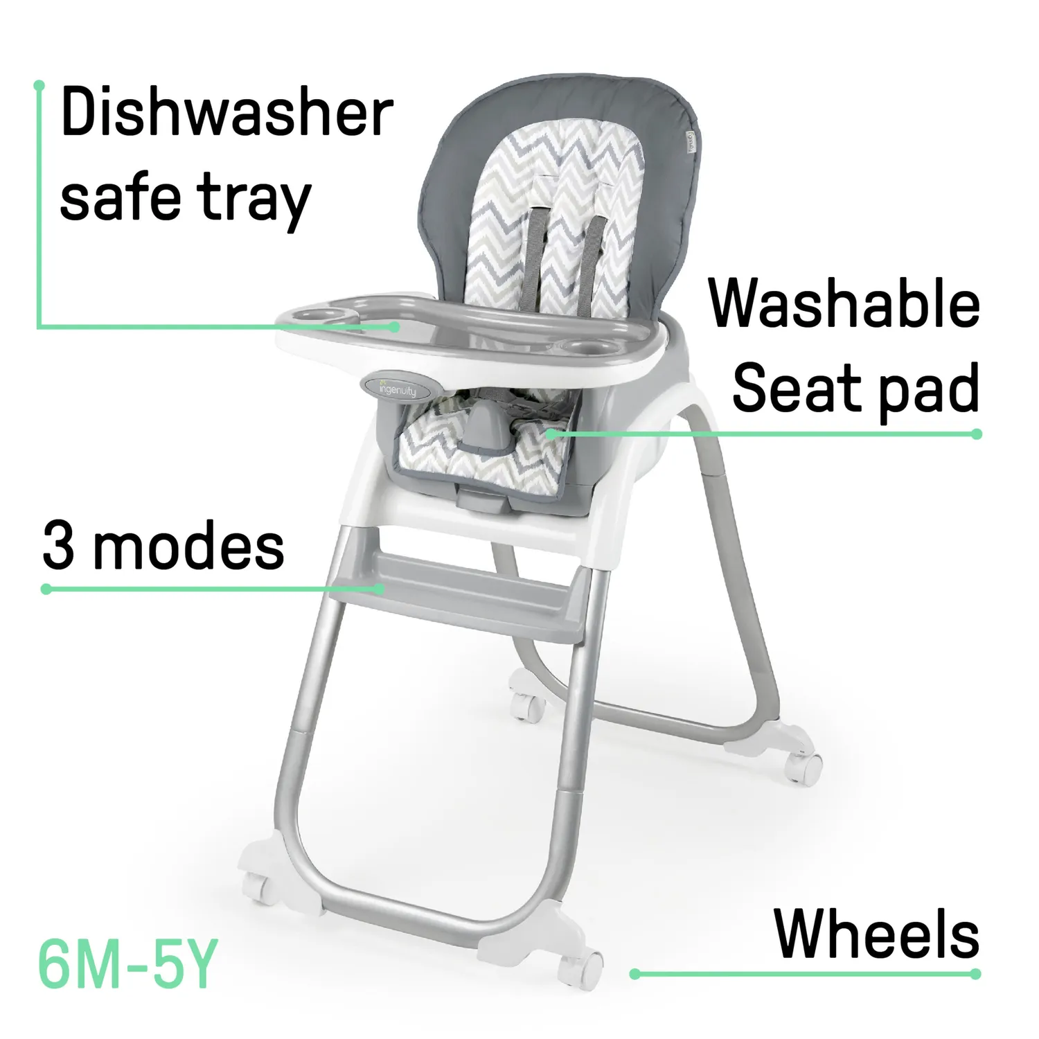 Ingenuity Trio Elite Braden 3-in-1 Hochstuhl Slate mitwachsend