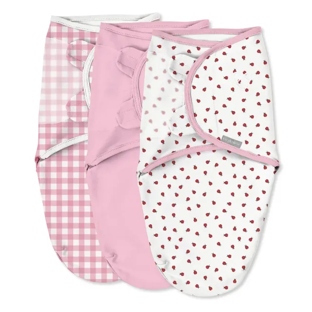 SwaddleMe Original Lady Bug Picnic Pucksack 0-3 Monate 3 Stück Baumwolle