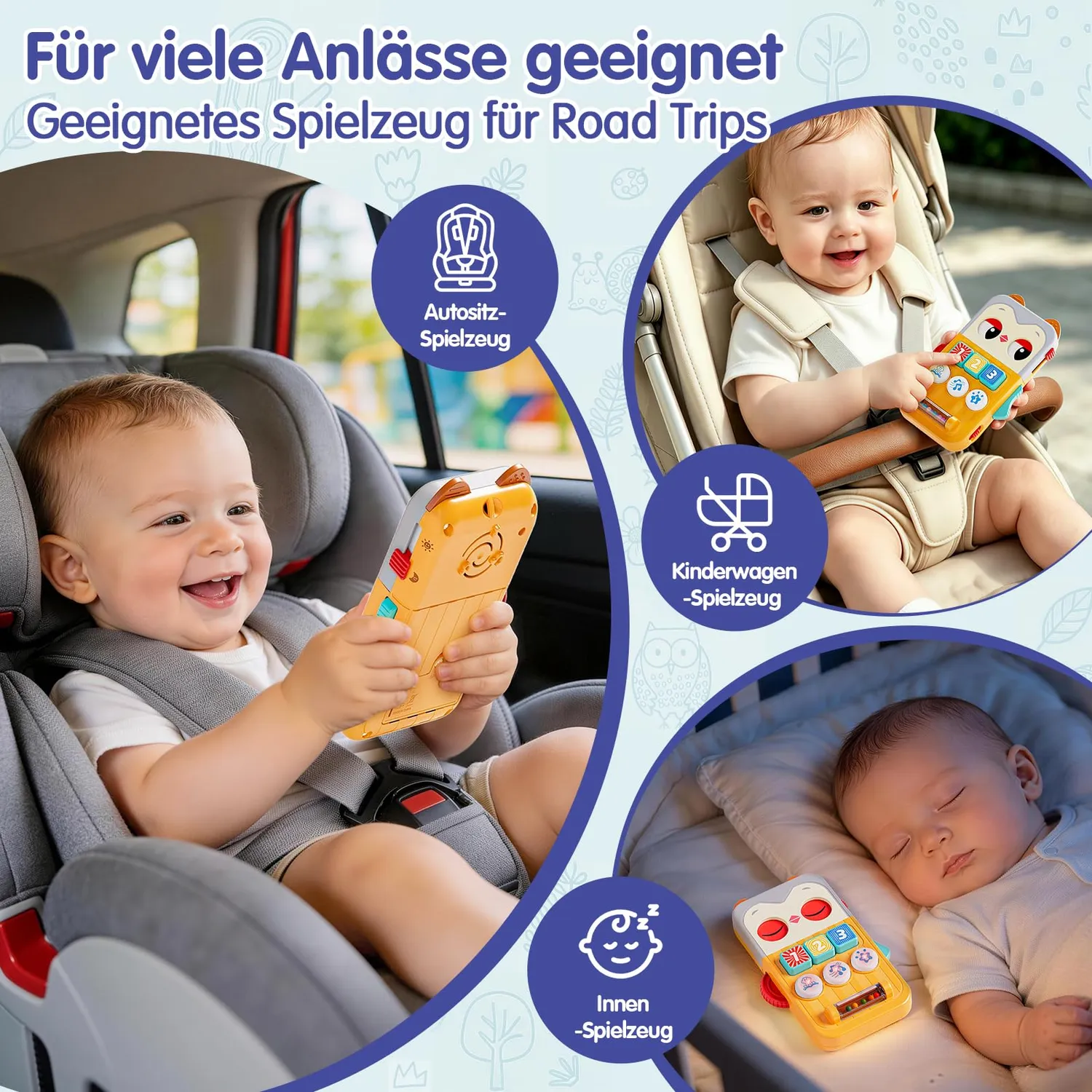 HOLA Eulen-Handy Musikspielzeug 6-12 Monate Lernmodus