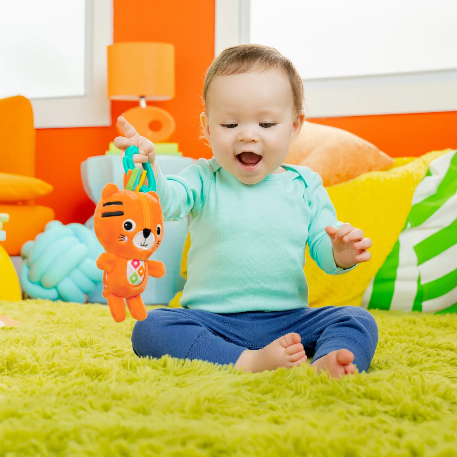 Bright Starts Jingle Joy Rassel Tiger Neugeborene