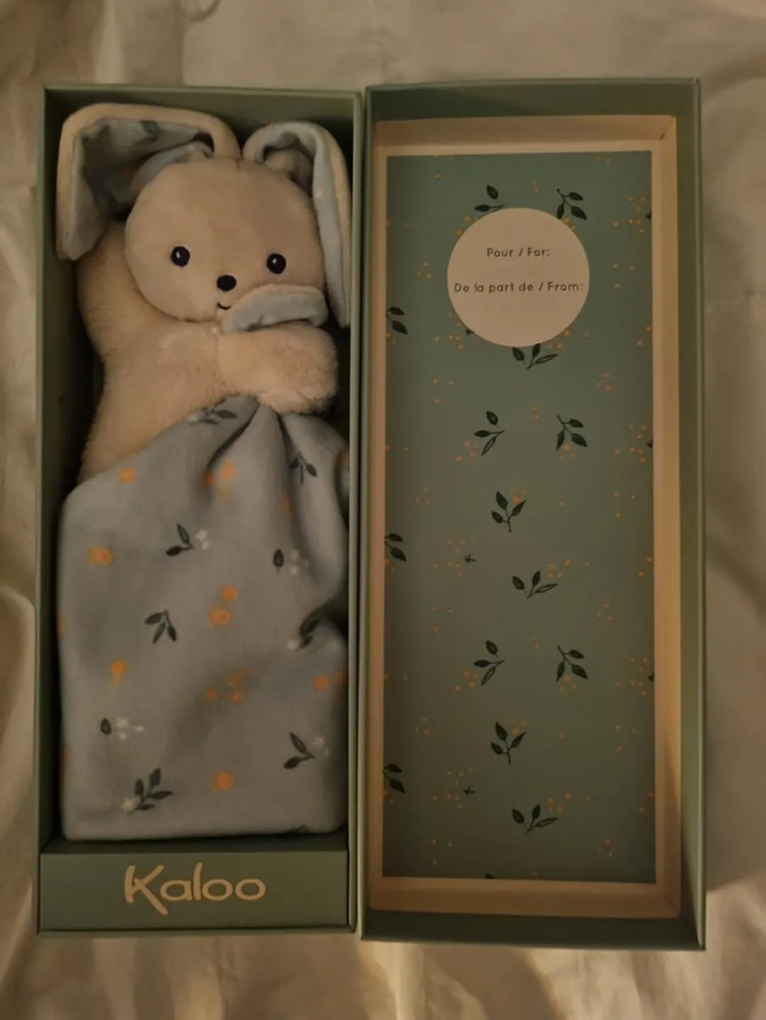 Kaloo Carré Douceur Hasen-Schmusetuch weiß 18 cm weich