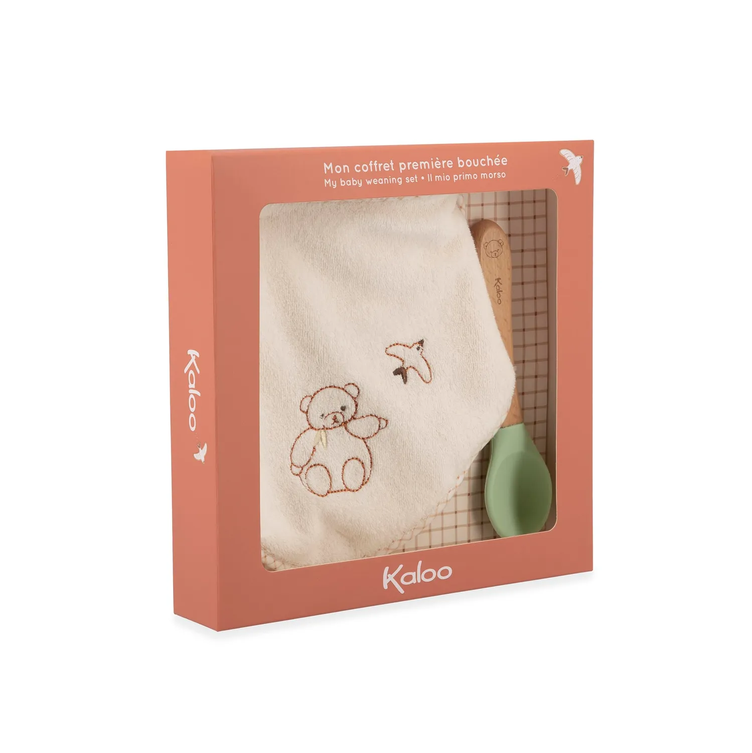 Kaloo Grignoti Löffel-Set mit Lätzchen creme ab Geburt