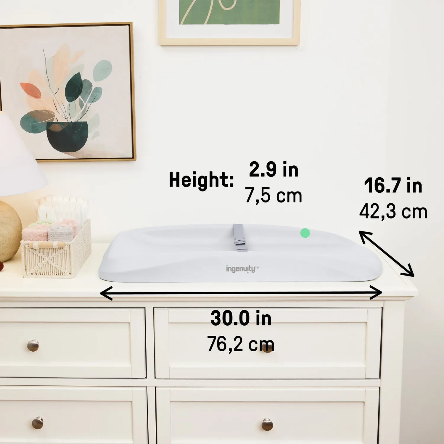 Ingenuity Comfy Clean Wickelauflage Grau abwischbar