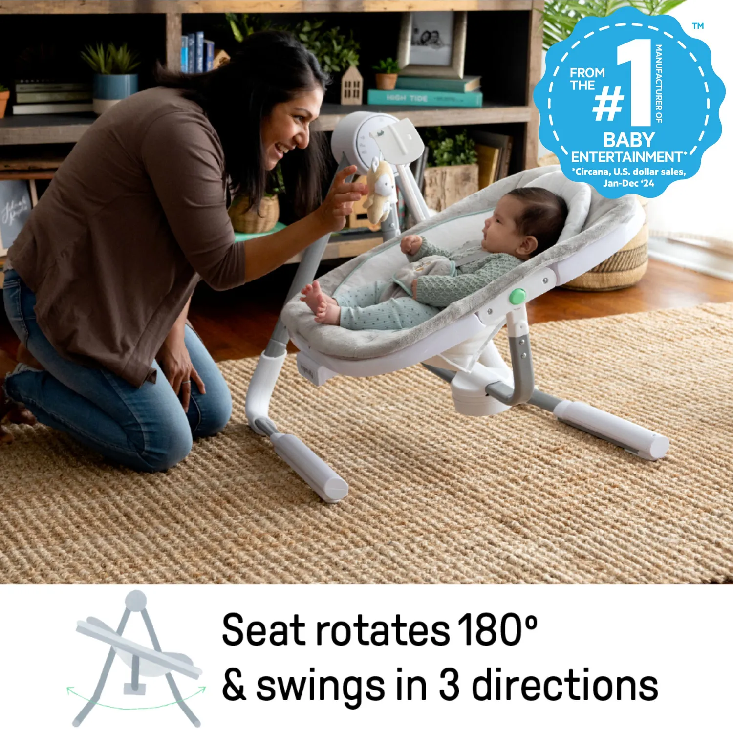 Ingenuity AnyWay Sway Ray Babyschaukel 3 Richtungen
