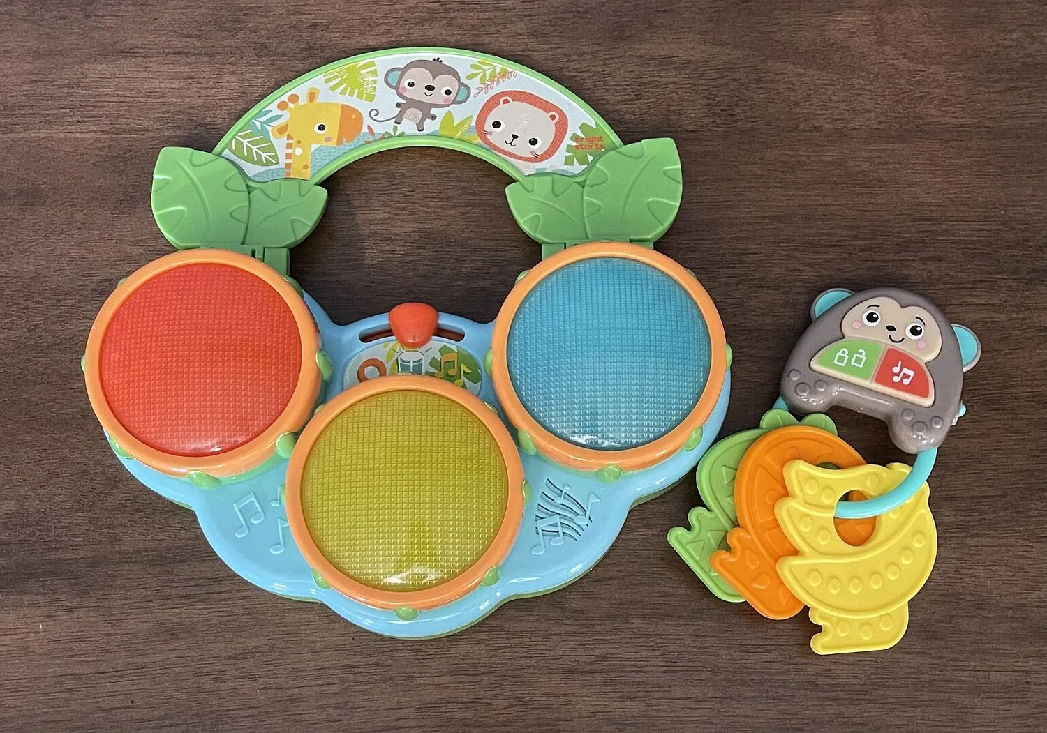 Bright Starts Safari Sounds Spielzeugset 2-tlg mit Trommel und Schlüsseln