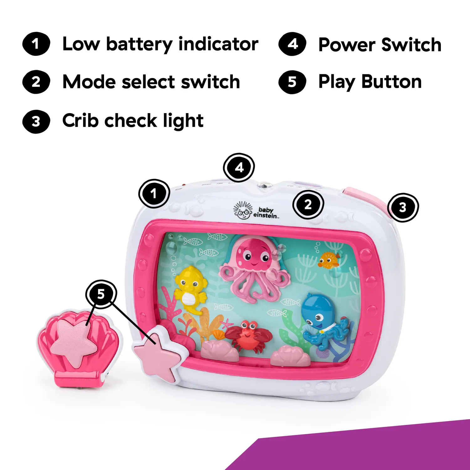 Baby Einstein Sea Dreams Soother Einschlafhilfe Rosa Musiklicht