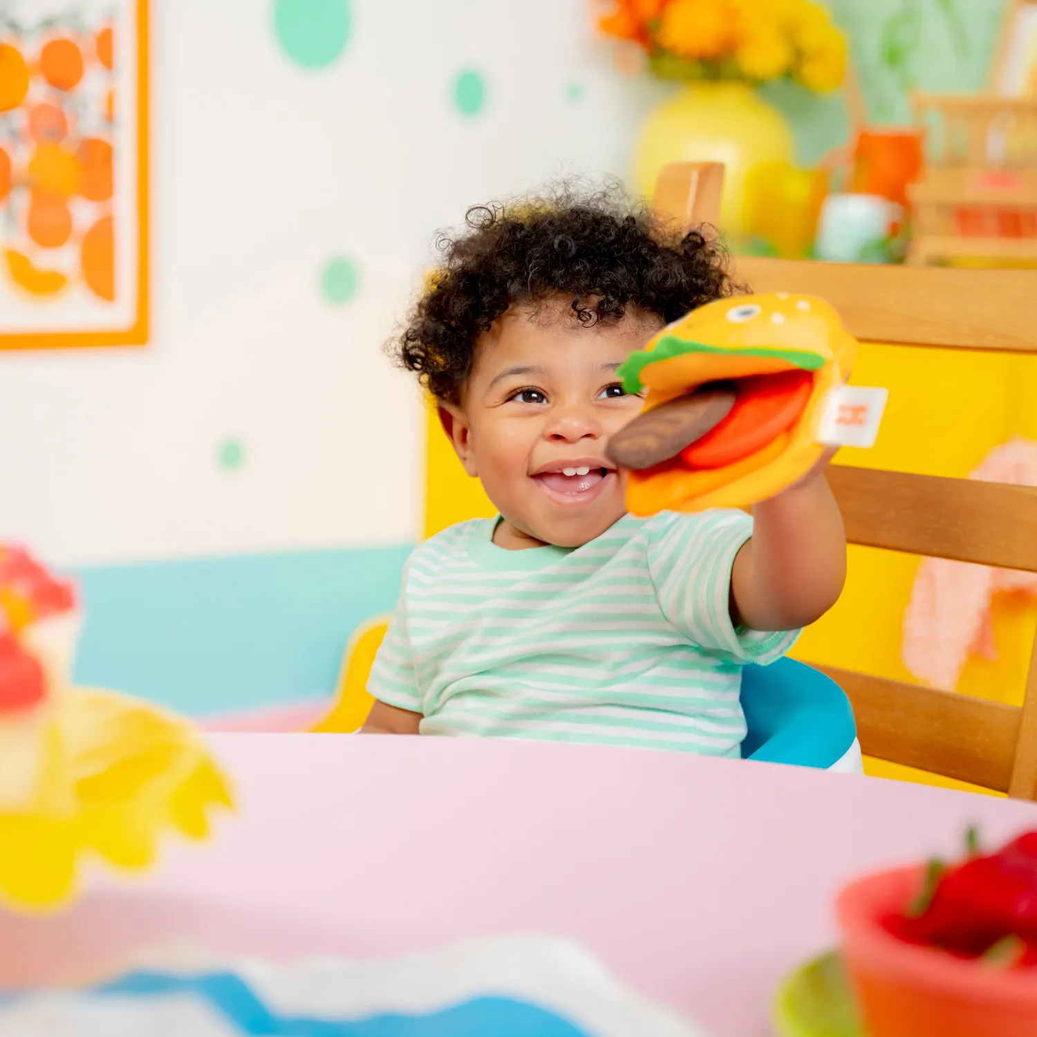 Bright Starts Say Cheeseburger Beissspielzeug Plüsch ab 3 Monate