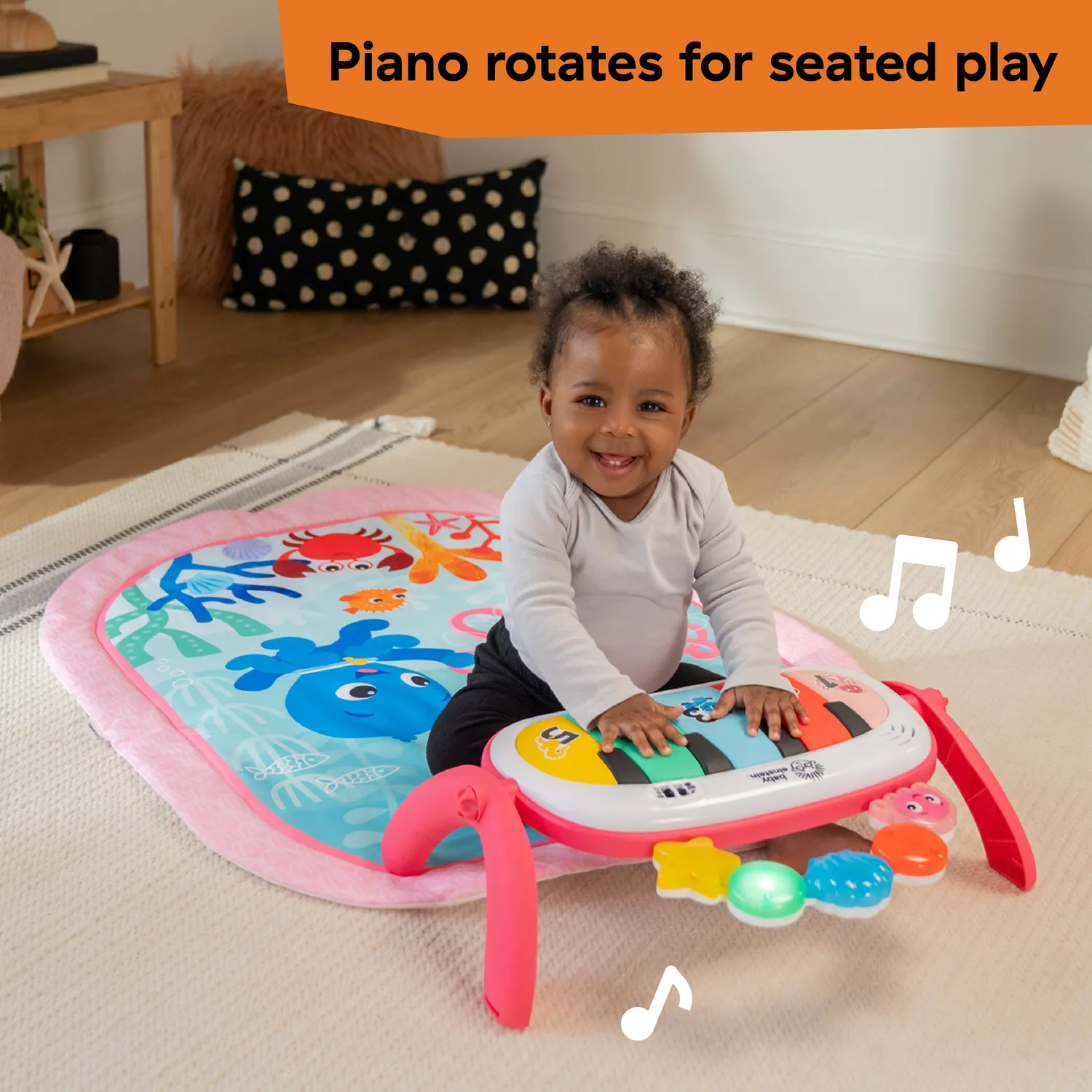 Baby Einstein Jellyfish Jamboree Spieldecke Piano 4-in-1 Musik rosa
