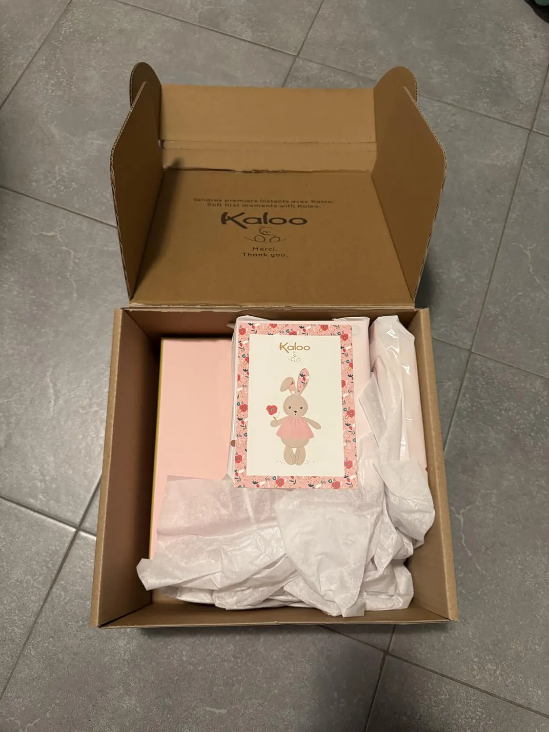 Kaloo K'Doux Geschenkset Hase 3-teilig Taubendruck