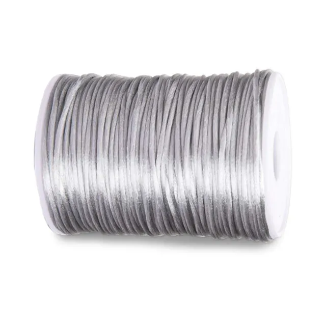 let's make Satinschnur Bastelschnur Grau 100 m 2,5 mm
