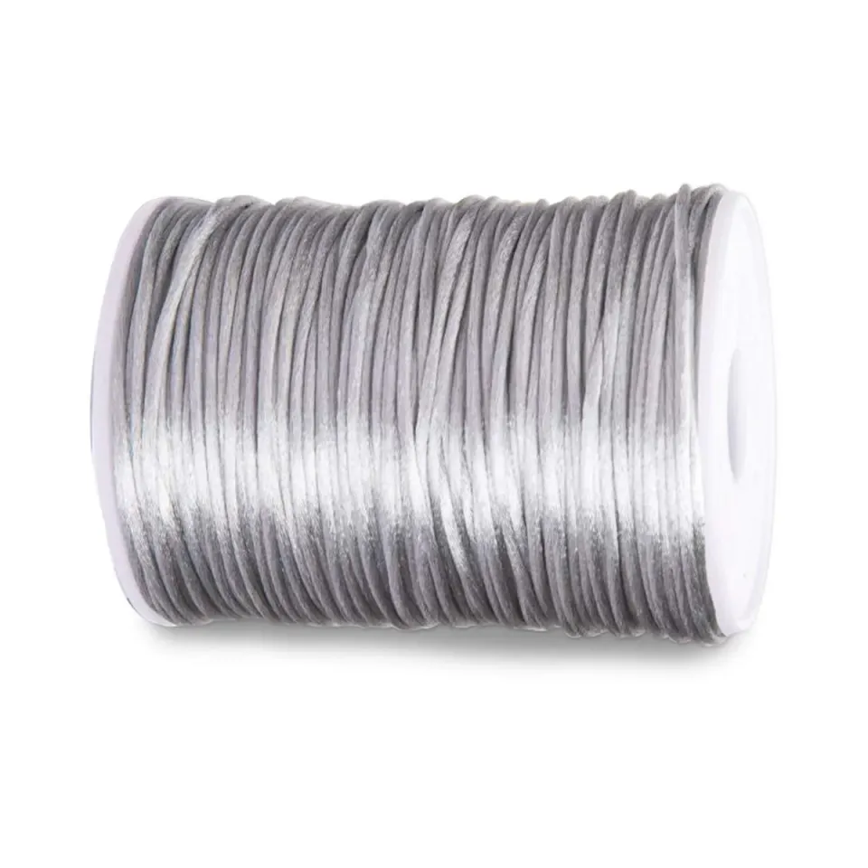 let's make Satinschnur Bastelschnur Grau 100 m 2,5 mm