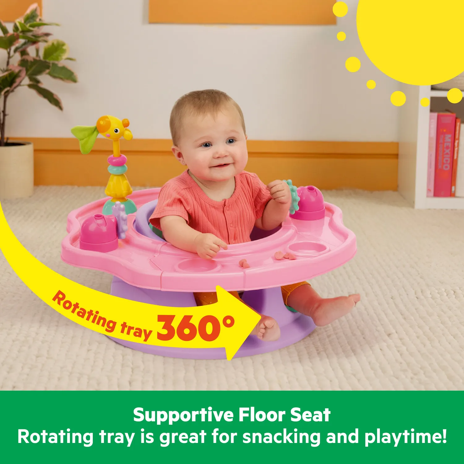 Bright Starts SuperSeat 3-in-1 Babysitz Pink Paradise 6M+